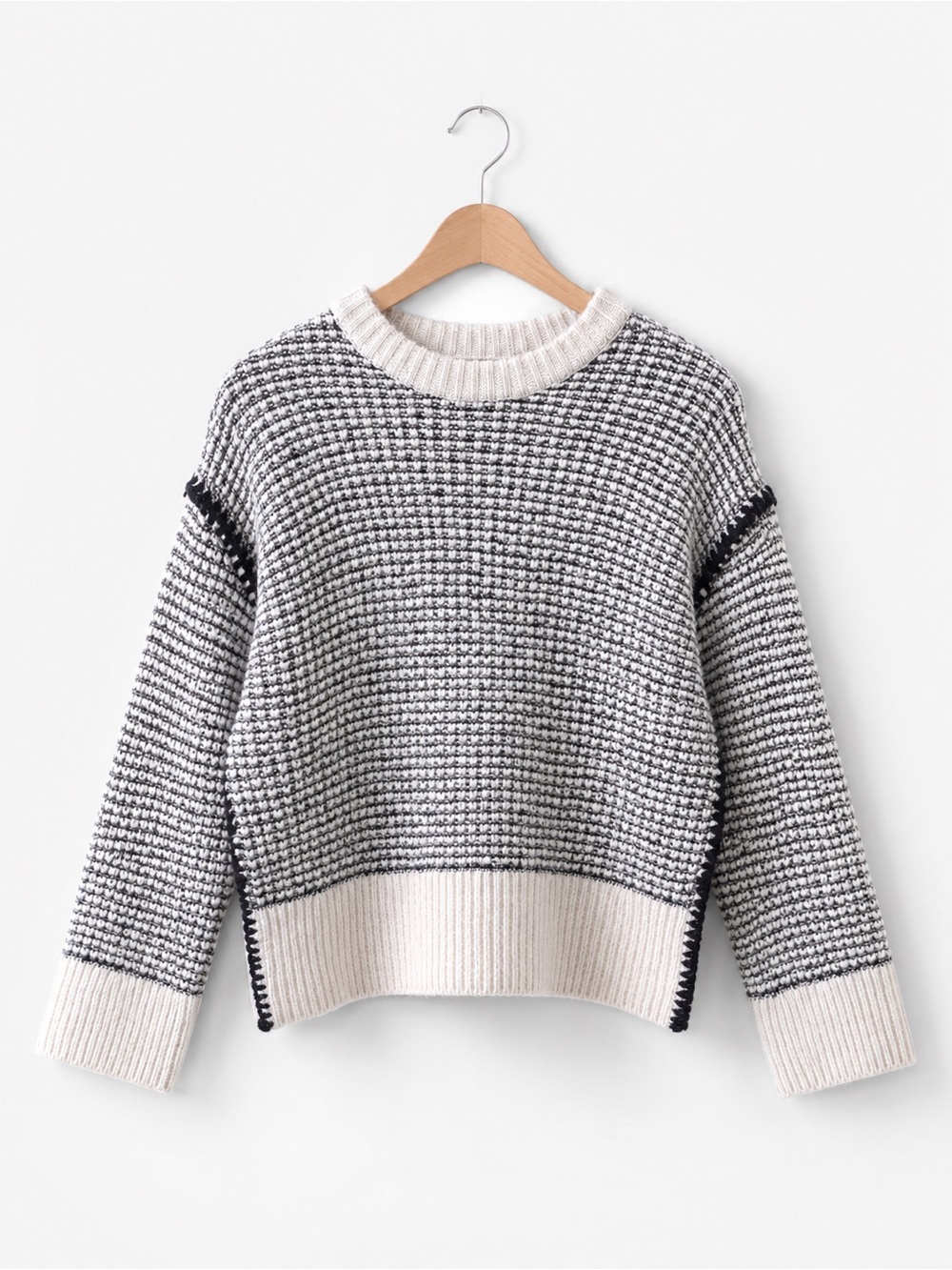 Rag & Bone Katie Wool Alpaca Blend Grey Ivory Women’s Sweater Comfort Cozy